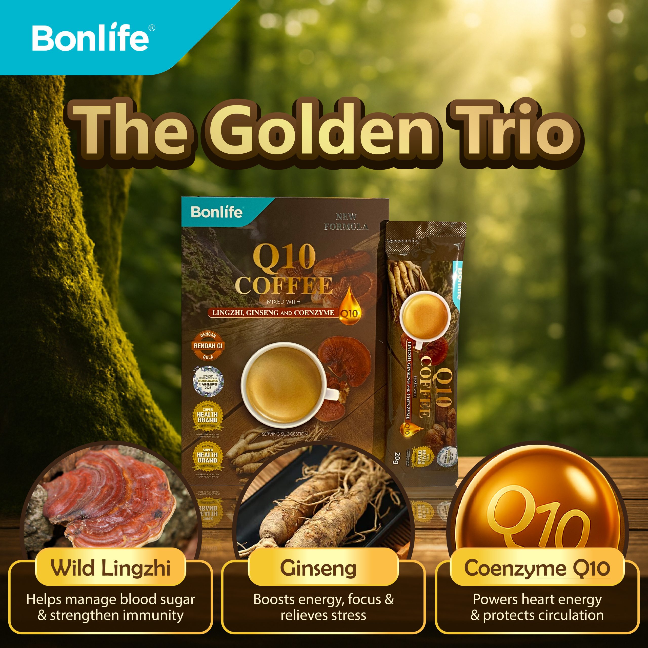 Q10 Coffee mixed with LINGZHI, GINSENG and COENZYME Q10 - Image 3