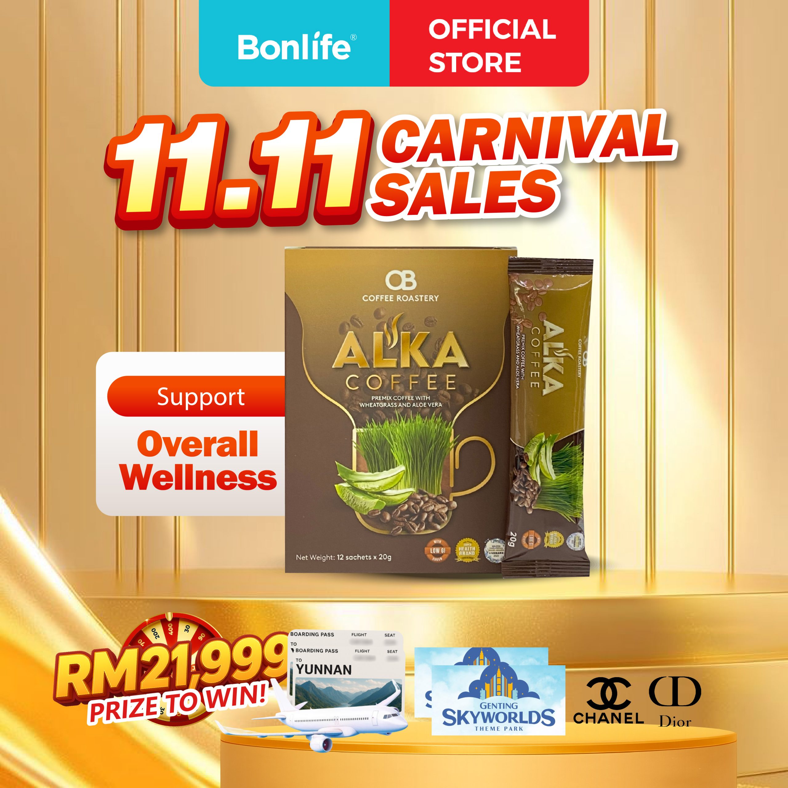 OB ALKA COFEE with Wheatgrass & Aloe Vera